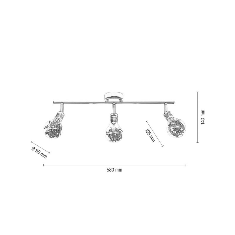 Bulbs Lampa Sufitowa 3xG9 Max.28W Chrom/Transparentny