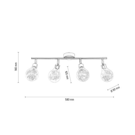Bulbs Lampa Sufitowa 4xG9 Max.28W Chrom/Transparentny