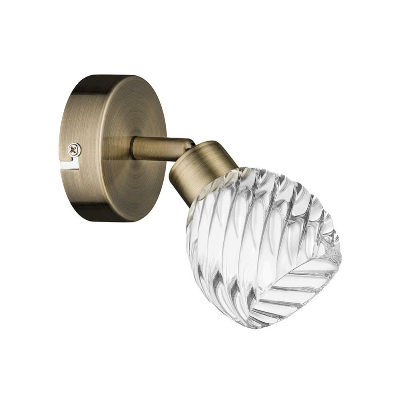 Wave Kinkiet 1xG9 28W Patyna/Transparentny