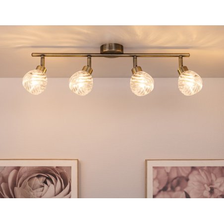 Wave Lampa Sufitowa 4xG9 28W Patyna/Transparentny