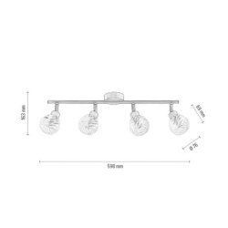 Wave Lampa Sufitowa 4xG9 28W Patyna/Transparentny