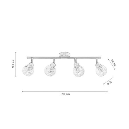 Wave Lampa Sufitowa 4xG9 28W Patyna/Transparentny