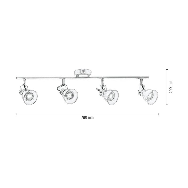 Pax Lampa Sufitowa 4xGU10 Max.50W Patyna