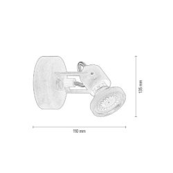 Concreto Kinkiet 1xGU10 50W Beton