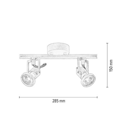 Concreto Lampa Sufitowa 2xGU10 50W Beton