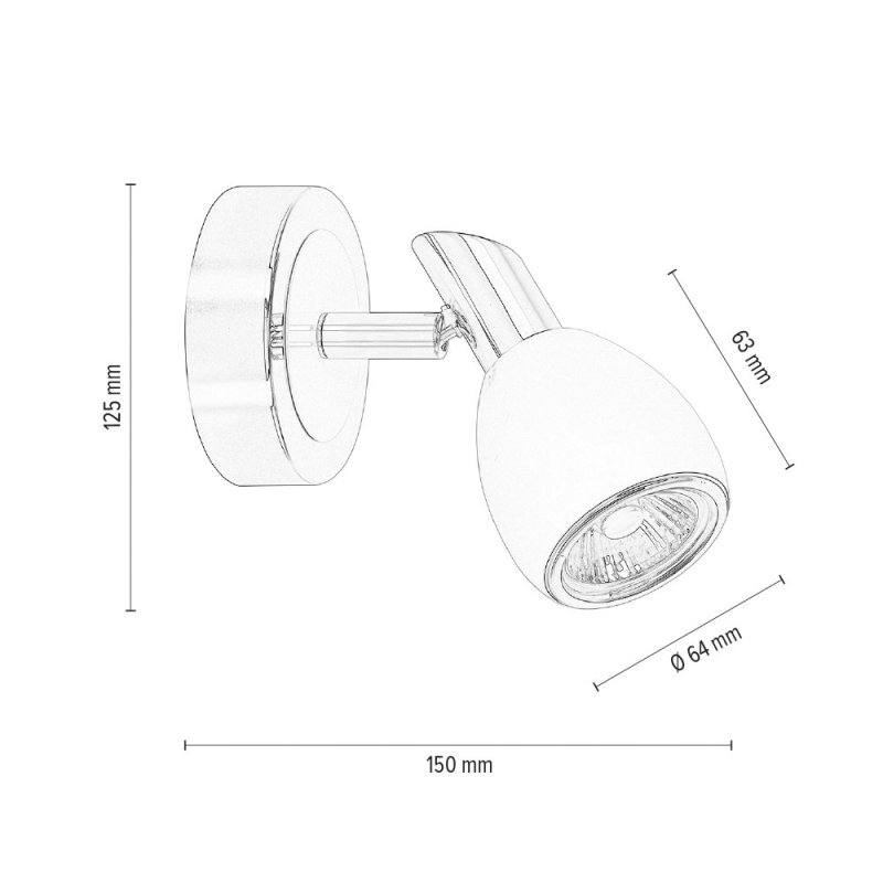 Colors Kinkiet 1xGU10 50W Biały/Chrom