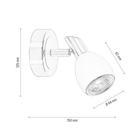 Colors Kinkiet 1xGU10 50W Biały/Chrom