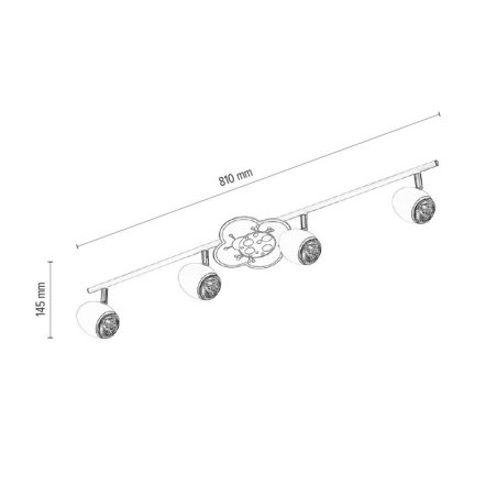 Fly Listwa Sufitowa 4xGU10 50W Biały/Chrom