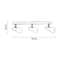 Julietta Lampa Sufitowa 3xE14 40W Dąb Bielony