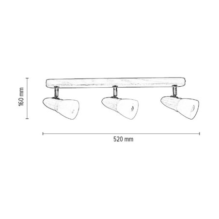 Julietta Lampa Sufitowa 3xE14 40W Dąb Bielony