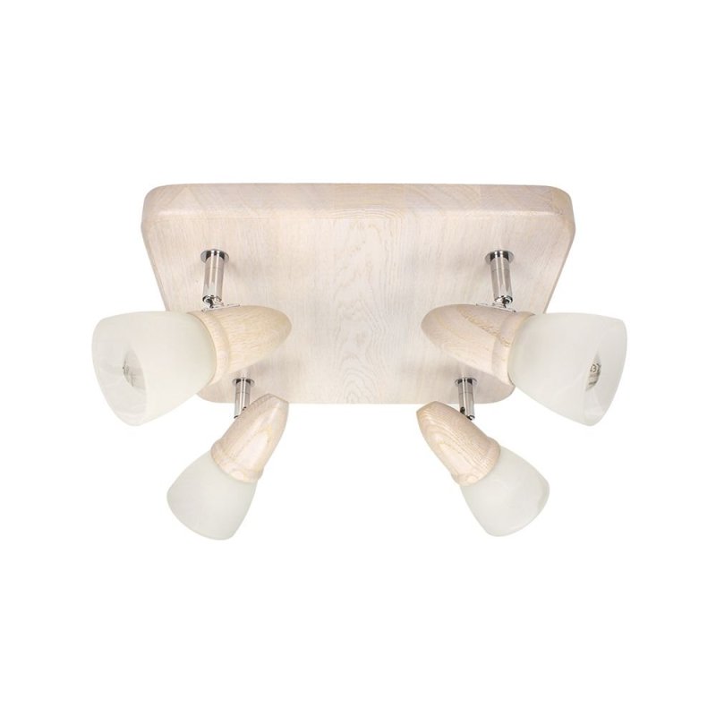 Julietta Lampa Sufitowa 4xE14 Max.40W Dąb Bielony/Chrom/Biały