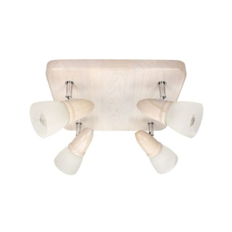 Julietta Lampa Sufitowa 4xE14 Max.40W Dąb Bielony/Chrom/Biały