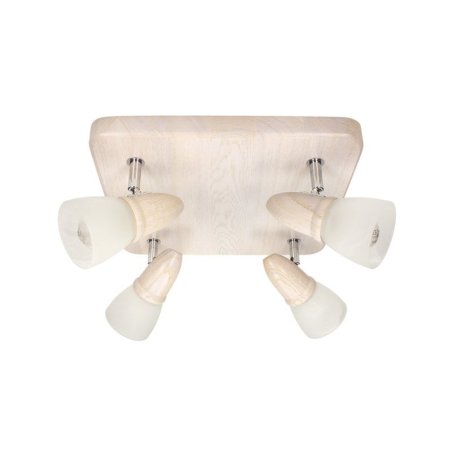 Julietta Lampa Sufitowa 4xE14 Max.40W Dąb Bielony/Chrom/Biały