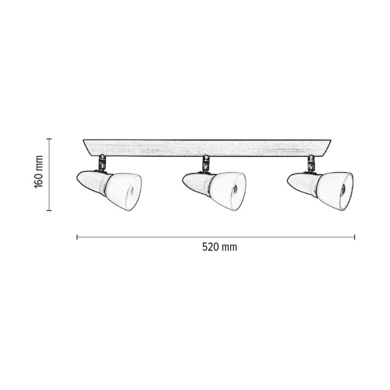 Julietta Lampa Sufitowa 3xE14 Max.40W Buk Kirsz/Chrom/Biały