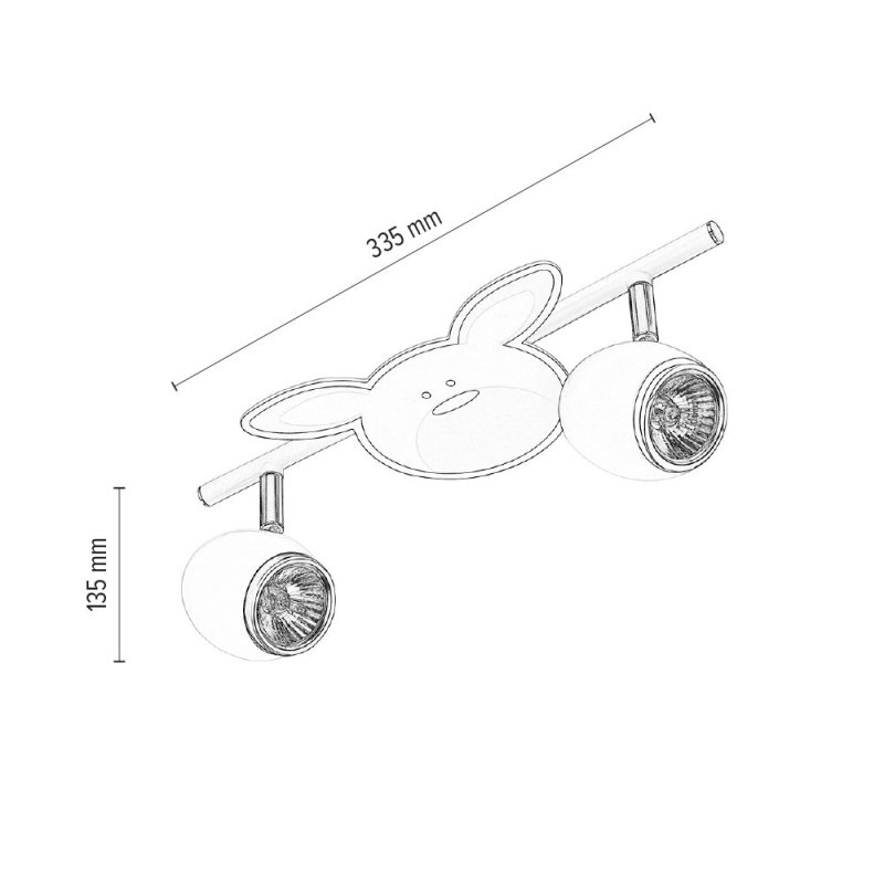 Rubby Lampa Sufitowa 2xGU10 50W Biały/Chrom