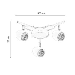 Rubby Listwa Sufitowa 3xGU10 50W Biały/Chrom