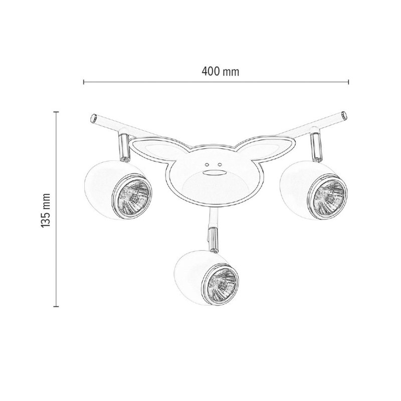 Rubby Listwa Sufitowa 3xGU10 50W Biały/Chrom