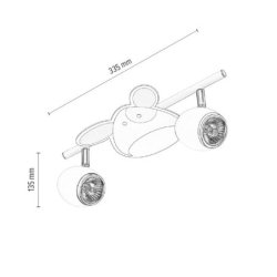 Doggy Lampa Sufitowa 2xGU10 50W Biały/Chrom