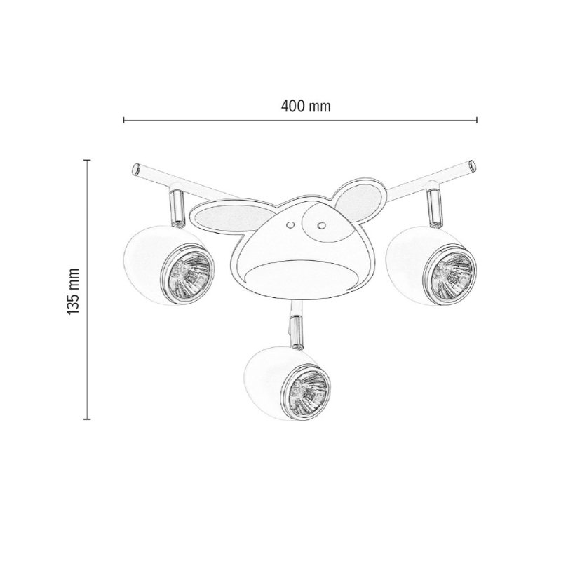 Doggy Listwa Sufitowa 3xGU10 50W Biały/Chrom