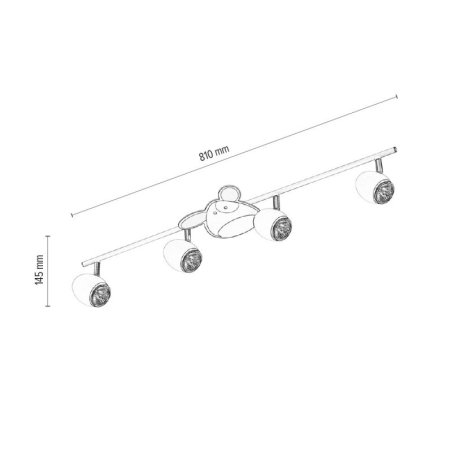 Doggy Listwa Sufitowa 4xGU10 50W Biały/Chrom