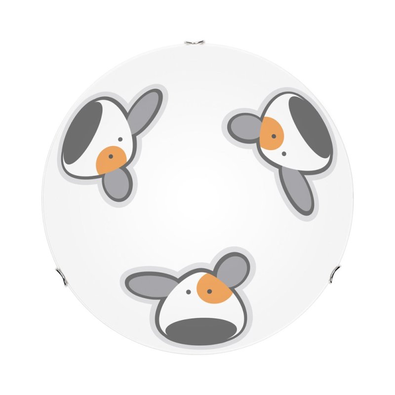 Doggy Plafon 2xE27 60W Biały/Chrom