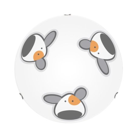 Doggy Plafon 2xE27 60W Biały/Chrom