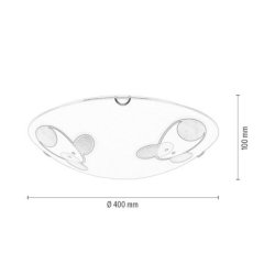 Doggy Plafon 2xE27 60W Biały/Chrom