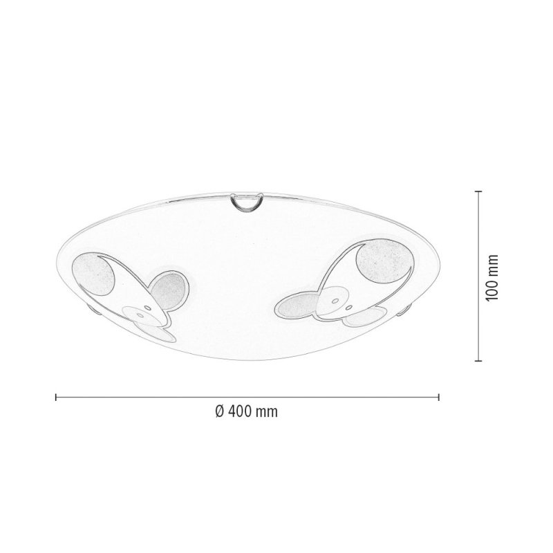 Doggy Plafon 2xE27 60W Biały/Chrom