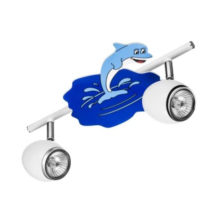 Delfin Lampa Sufitowa 2xGU10 50W Biały/Chrom