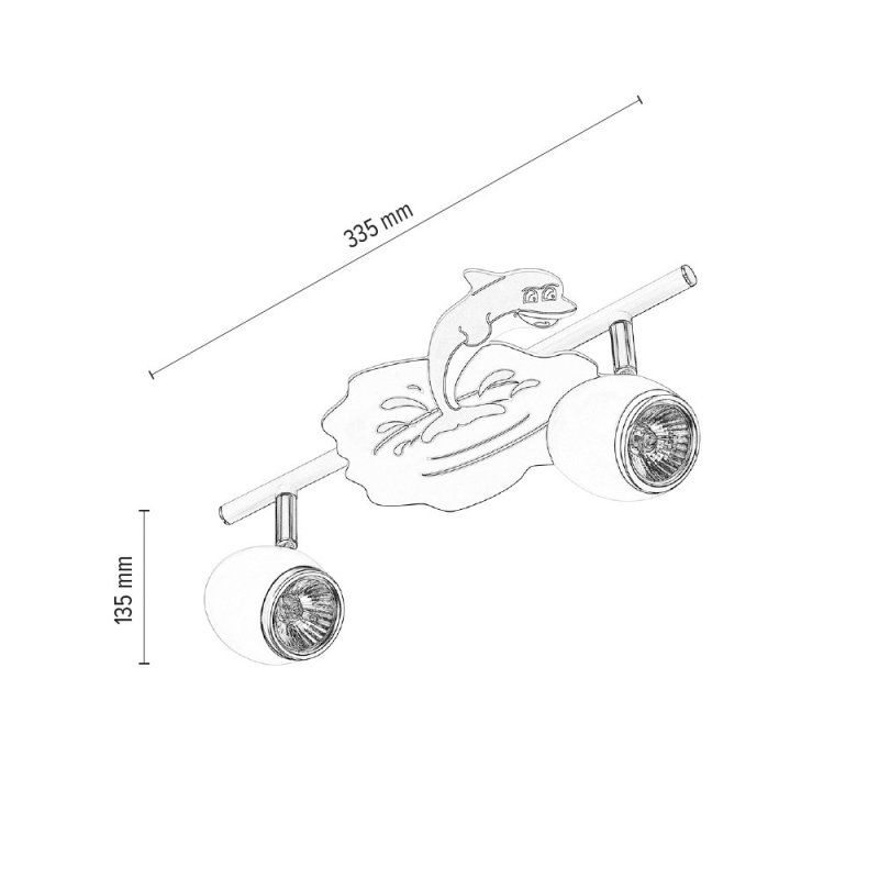 Delfin Lampa Sufitowa 2xGU10 50W Biały/Chrom