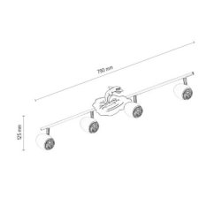 Delfin Lampa Sufitowa 4xGU10 50W Biały/Chrom