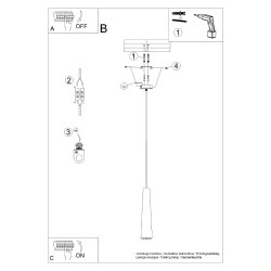 Lampa wisząca ELECTRA czarna beton