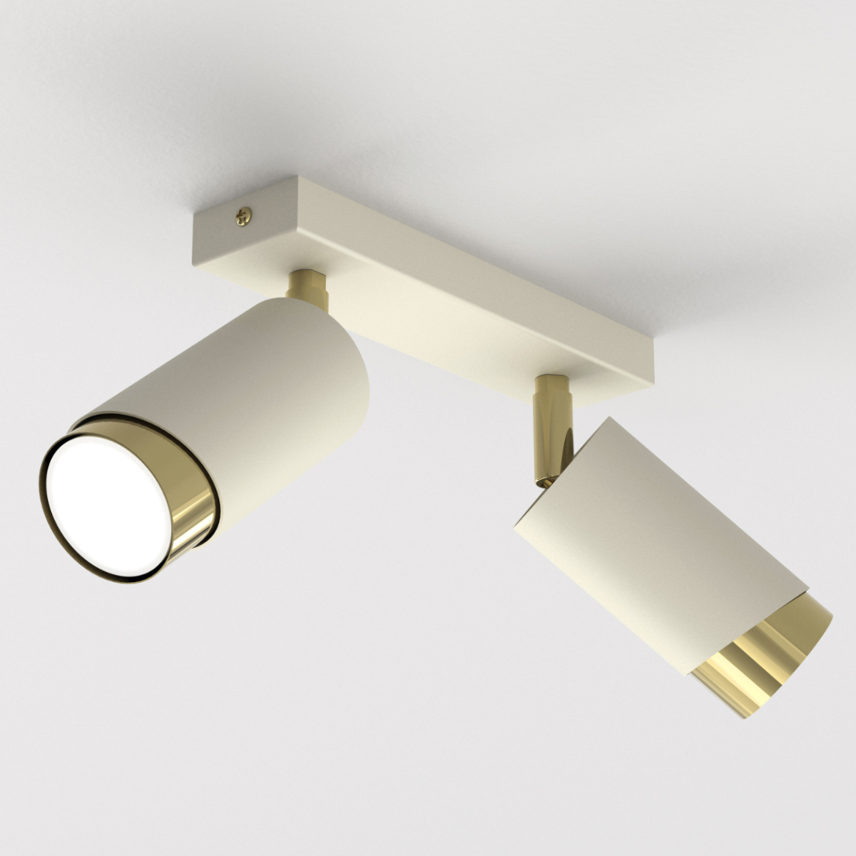 LAMPA SUFITOWA BEŻOWA PLAFON KOŁO TUBY ZŁOTY GU10 LED SPOT BEVEL