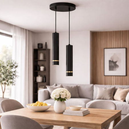 LAMPA WISZĄCA SUFITOWA TUBA ZWIS METAL GU10 LED SOPEL 1-pkt 2-pkt 3-pkt WARIANTY