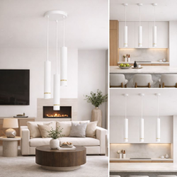 LAMPA WISZĄCA SUFITOWA TUBA ZWIS METAL GU10 LED SOPEL 1-pkt 2-pkt 3-pkt WARIANTY