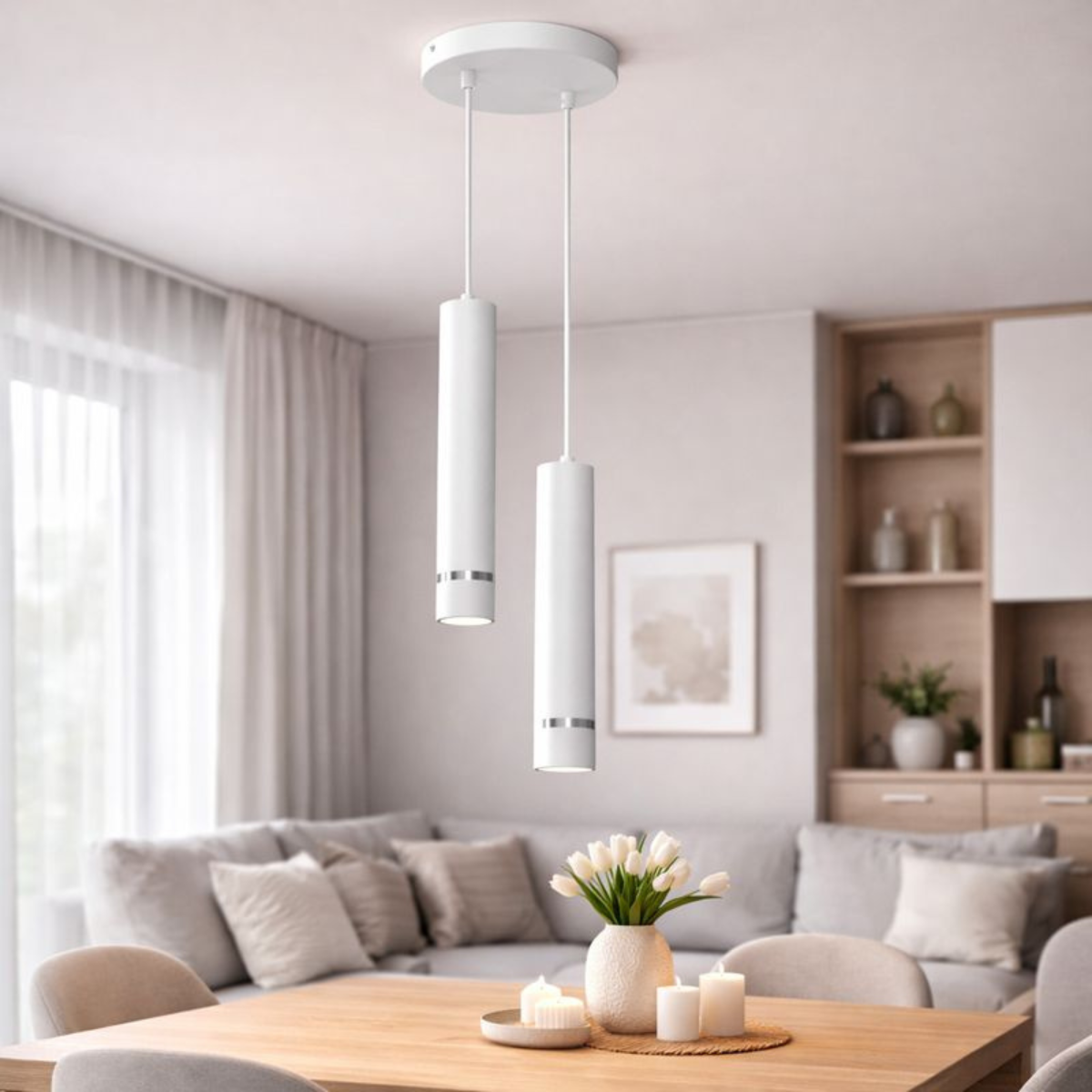 LAMPA WISZĄCA SUFITOWA TUBA ZWIS METAL GU10 LED SOPEL 1-pkt 2-pkt 3-pkt WARIANTY