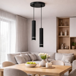 LAMPA WISZĄCA SUFITOWA TUBA ZWIS METAL GU10 LED SOPEL 1-pkt 2-pkt 3-pkt WARIANTY