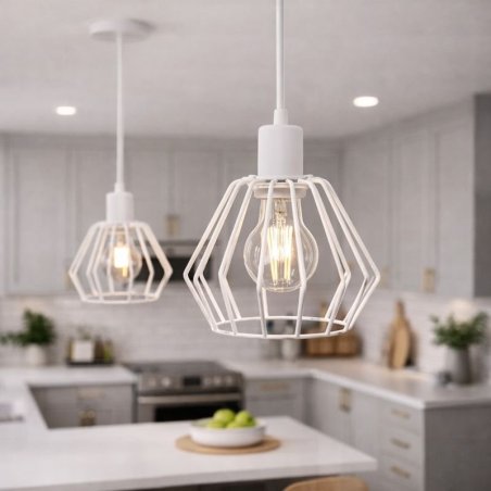 NOWOCZESNA LAMPA SUFITOWA WISZĄCA DIAMENT LOFT DRUCIAK E27 LED