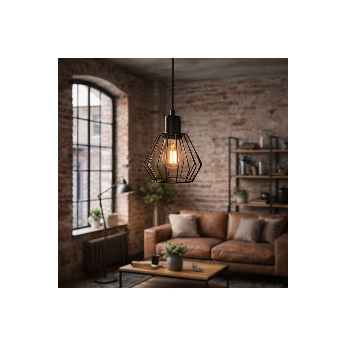 NOWOCZESNA LAMPA SUFITOWA WISZĄCA DIAMENT LOFT