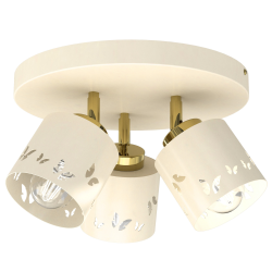 Beżowa lampa dziecięca motylki regulowana 3-pkt