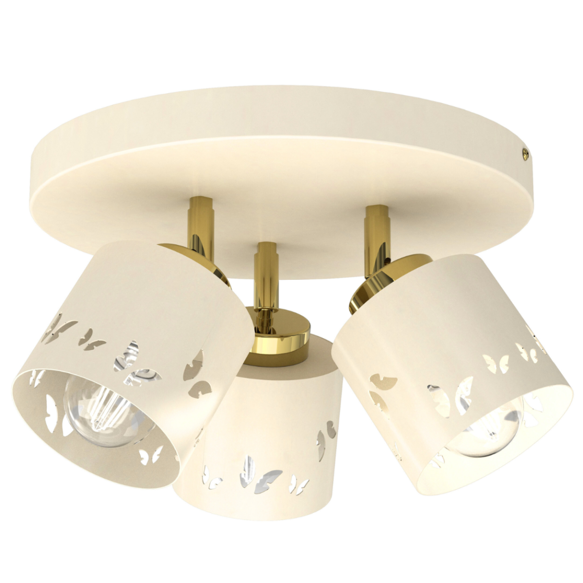 Beżowa lampa dziecięca motylki regulowana 3-pkt