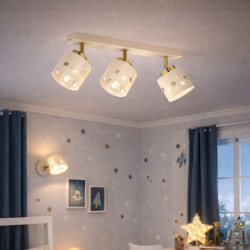 Beżowa lampa dziecięca motylki regulowana 3-pkt