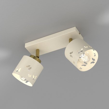 kopia Beżowa lampa dziecięca motylki regulowana 2-pkt listwa gold