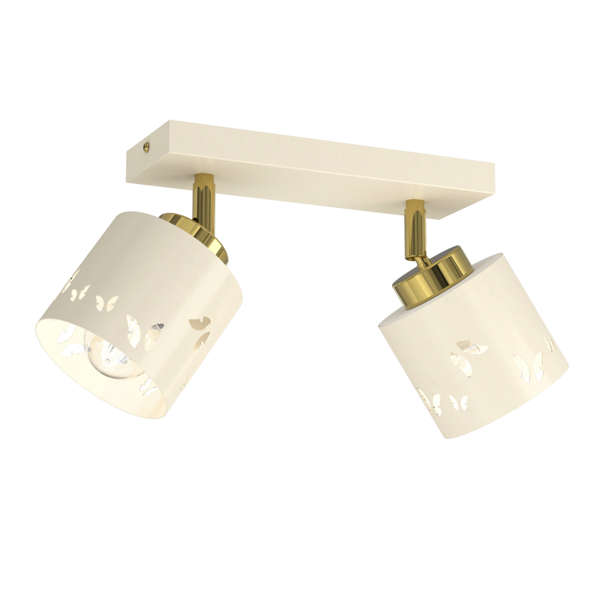 kopia Beżowa lampa dziecięca motylki regulowana 2-pkt listwa gold