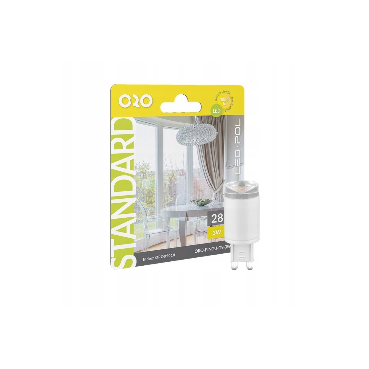 Żarówka Ozdobna Szklana G9 LED 3W barwa ciepła do tub zwisów 280lm