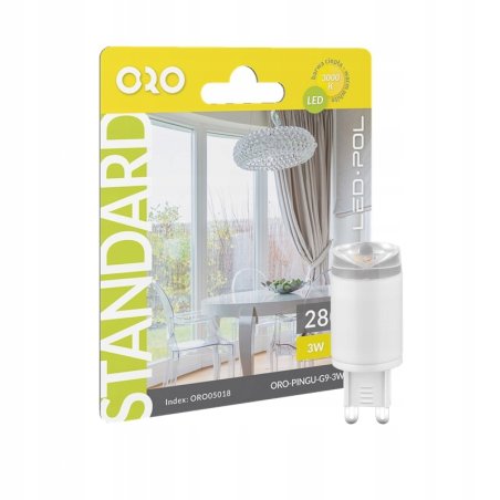 Żarówka Ozdobna Szklana G9 LED 3W barwa ciepła do tub zwisów 280lm