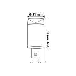 Żarówka Ozdobna Szklana G9 LED 3W barwa ciepła do tub zwisów 280lm