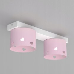 DZIECIĘCA LAMPA PLAFON SUFITOWY ŻYRANDOL LED GX53 SERCE DLA DZIEWCZYNKI