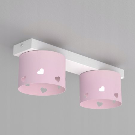 DZIECIĘCA LAMPA PLAFON SUFITOWY ŻYRANDOL LED GX53 SERCE DLA DZIEWCZYNKI