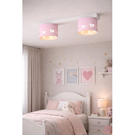 DZIECIĘCA LAMPA PLAFON SUFITOWY ŻYRANDOL LED GX53 MOTYL DLA DZIEWCZYNKI